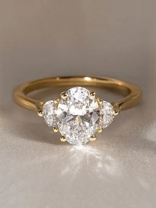 Emerald Cut Three Stone Ring