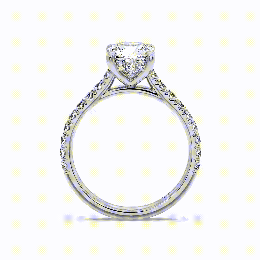Camellia Round 18K White Gold