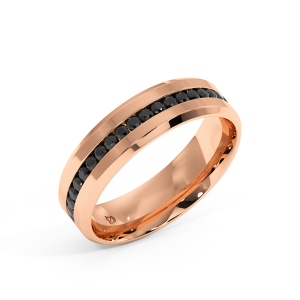 Midnight Ember Band – Rose Gold with Natural Black Diamonds