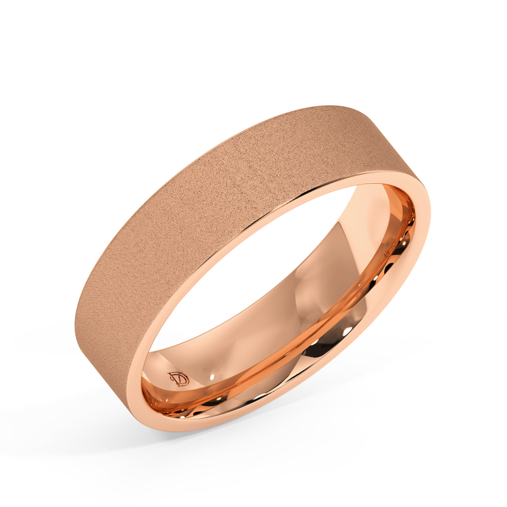Eterna Brushed Band – 18ct Rose Gold Wedding Ring