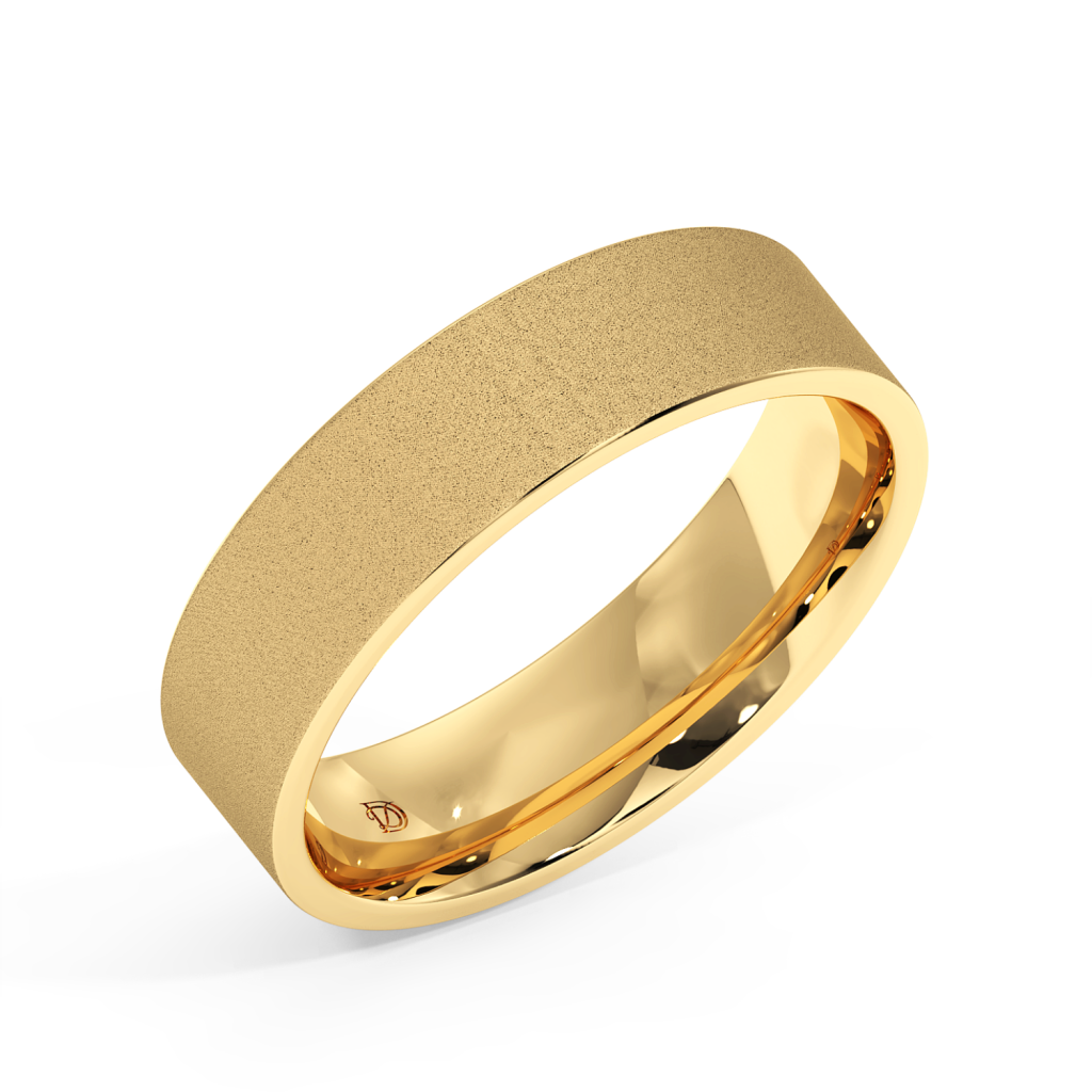Eterna Brushed Band – 18ct Yellow Gold Wedding Ring